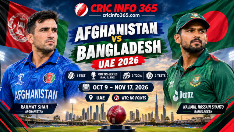 Afghanistan vs Bangladesh UAE 2026 Full Schedule