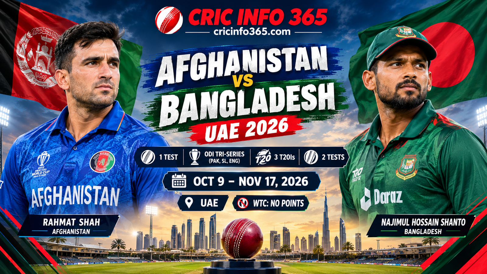 Afghanistan vs Bangladesh UAE 2026 Full Schedule