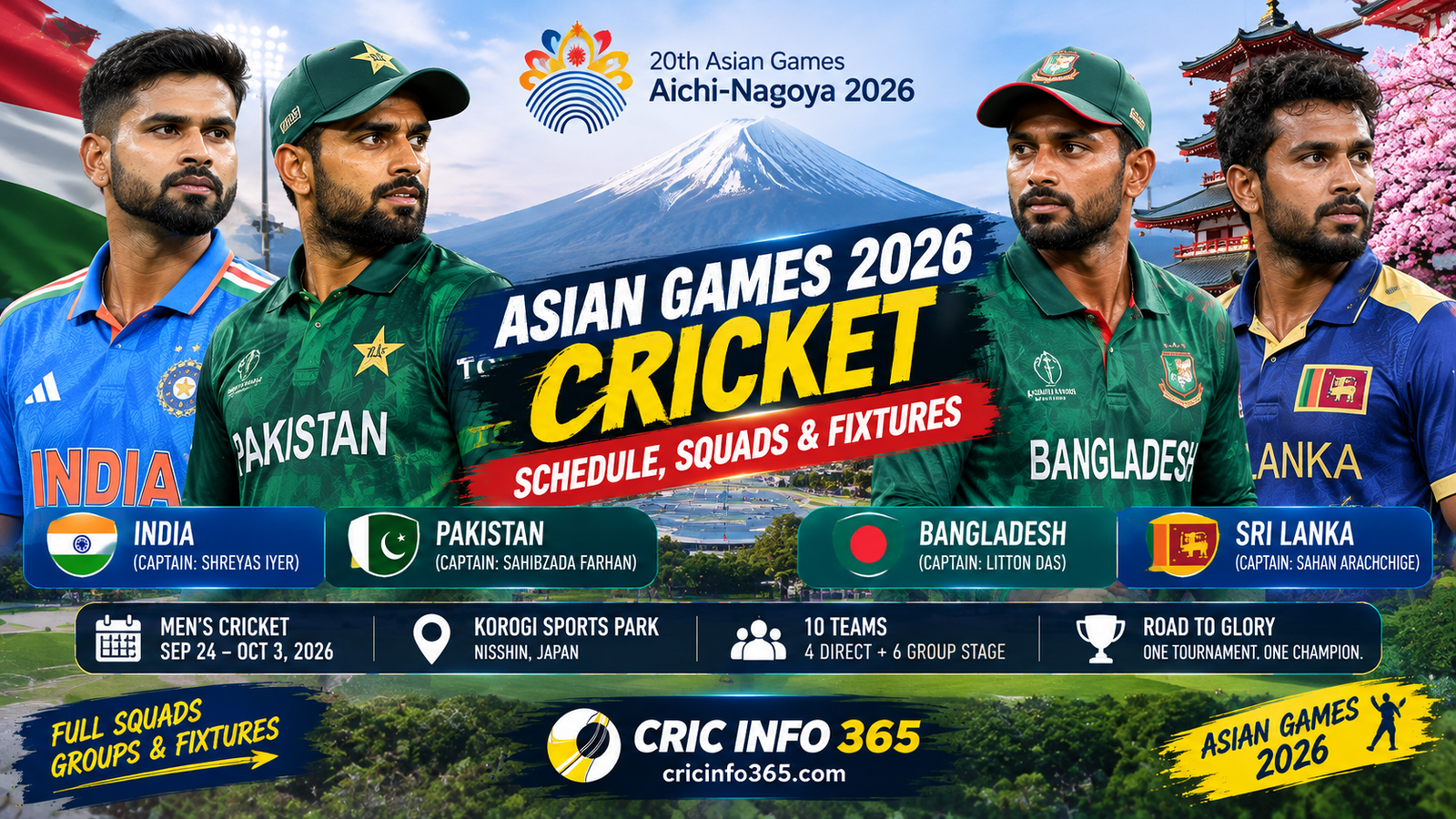 Asian Games 2026 Cricket Schedule and Squads Explained