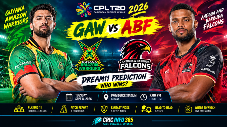 GAW vs ABF Dream11 Prediction Today Who Wins the CPL 2026 Clash at Providence Stadium