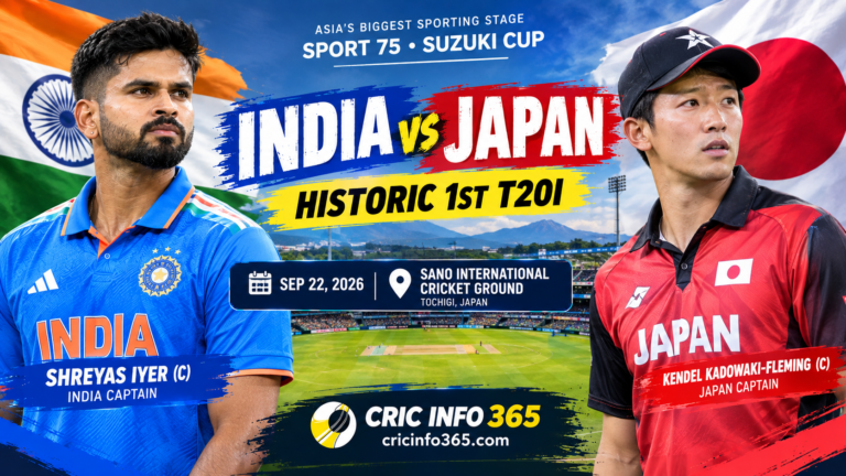 India vs Japan 2026 T20I Guide and Squads