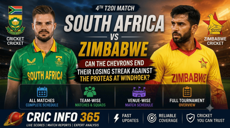 SA vs ZIM, 4th T20I Can the Chevrons End Their Losing Streak Against the Proteas at Windhoek SA vs ZIM Possible Playing 11