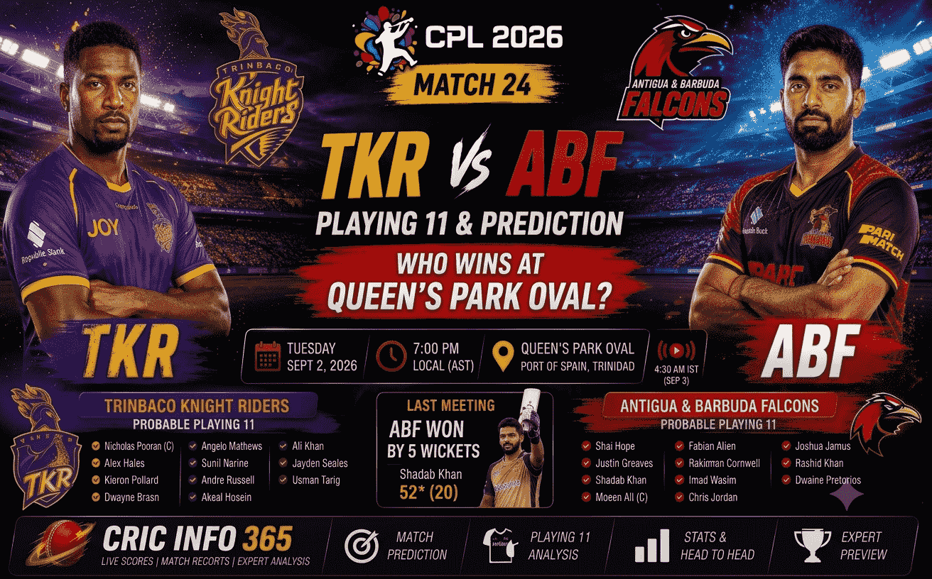 TKR vs ABF Playing 11 & Prediction CPL 2026 Match 24 Who Wins at Queen's Park Oval (2)